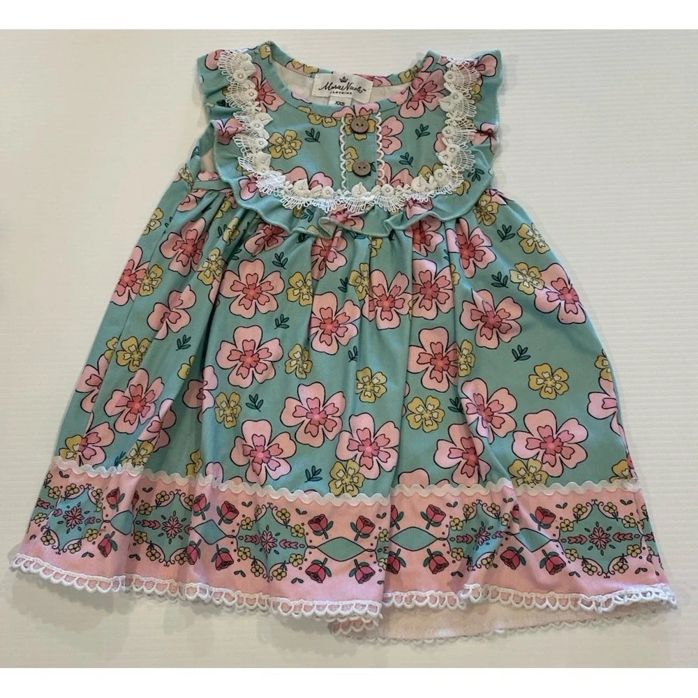Marie Nicole Clothing XXS 12 18 Months Dress Baby Girl Lace Pink Long 12m 18m